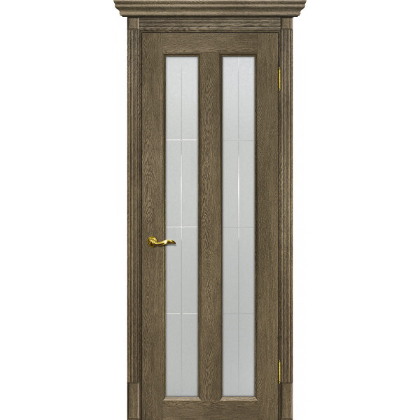 Межкомнатная дверь Graf Тоскана-5 Сатинат с художественным рисунком решетка Бруно (2000 х 600)