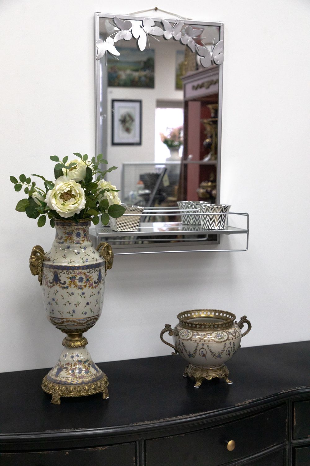 Зеркало настенное с полкой Glasar 54-238