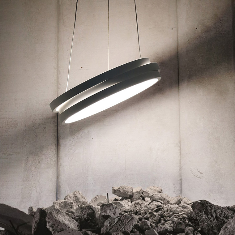 Подвесной кольцевой светильник GALO  D52,5 Black by ImperiumLoft