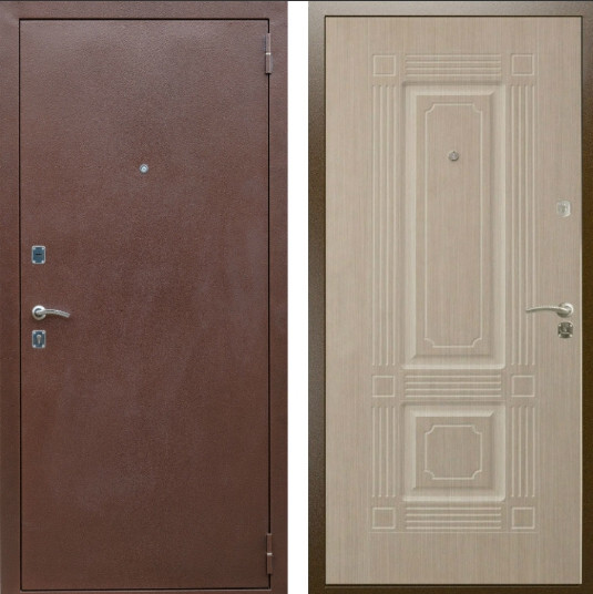 Дверь входная Graf Эконом А-22 Антик медь / МДФ 6 мм Дуб беленый