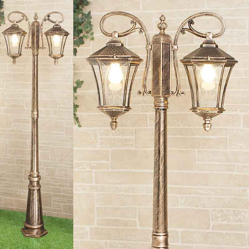 Садовый светильник Elektrostandard Virgo F/2 черное золото (арт. GLXT-1450F/2)