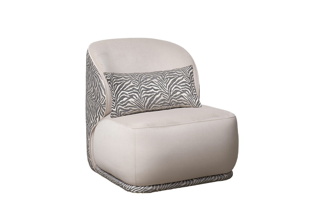 Кресло Capri Basic бежевое с принтом Garda Decor CAPRI BASIC-2K-Colt002+Ana Beg