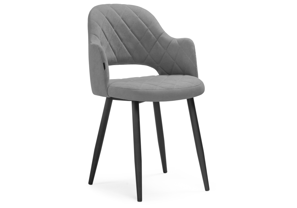 Стул Woodville Гутрид ромбы спереди серый / черный 504185