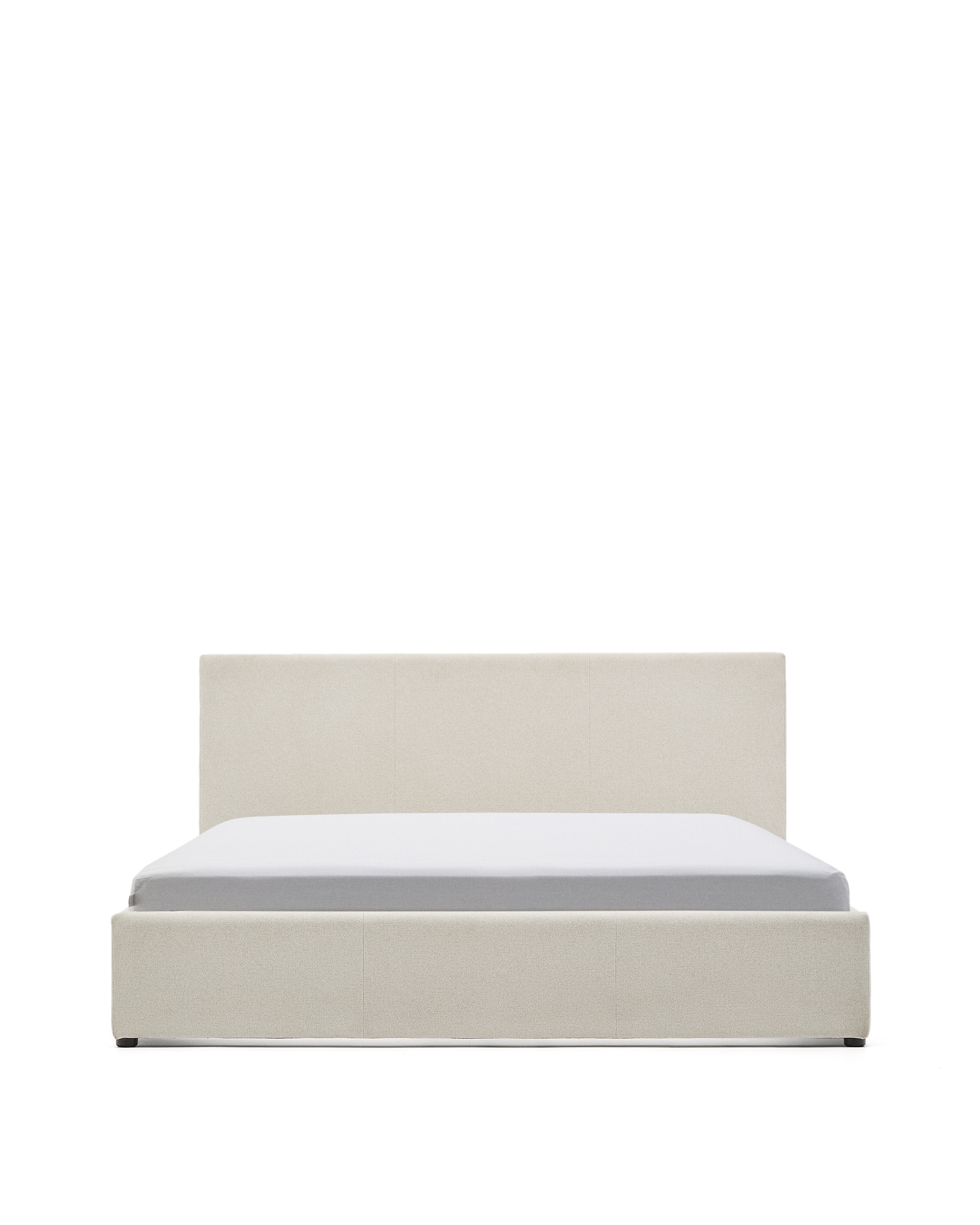 Кровать Nahiri бежевого цвета из шенилла с ящиком для хранения 160 x 200 см La Forma (ex Julia Grup)