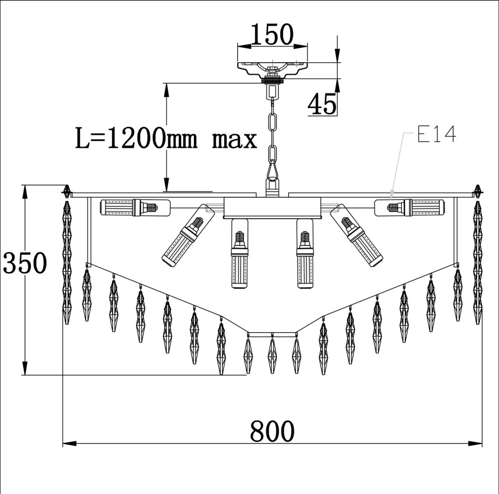 Люстра подвесная Fluorite FL1190-22P