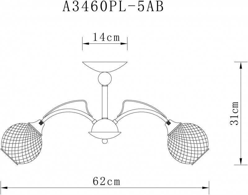 Люстра на штанге Arte Lamp A3461PL-5AB