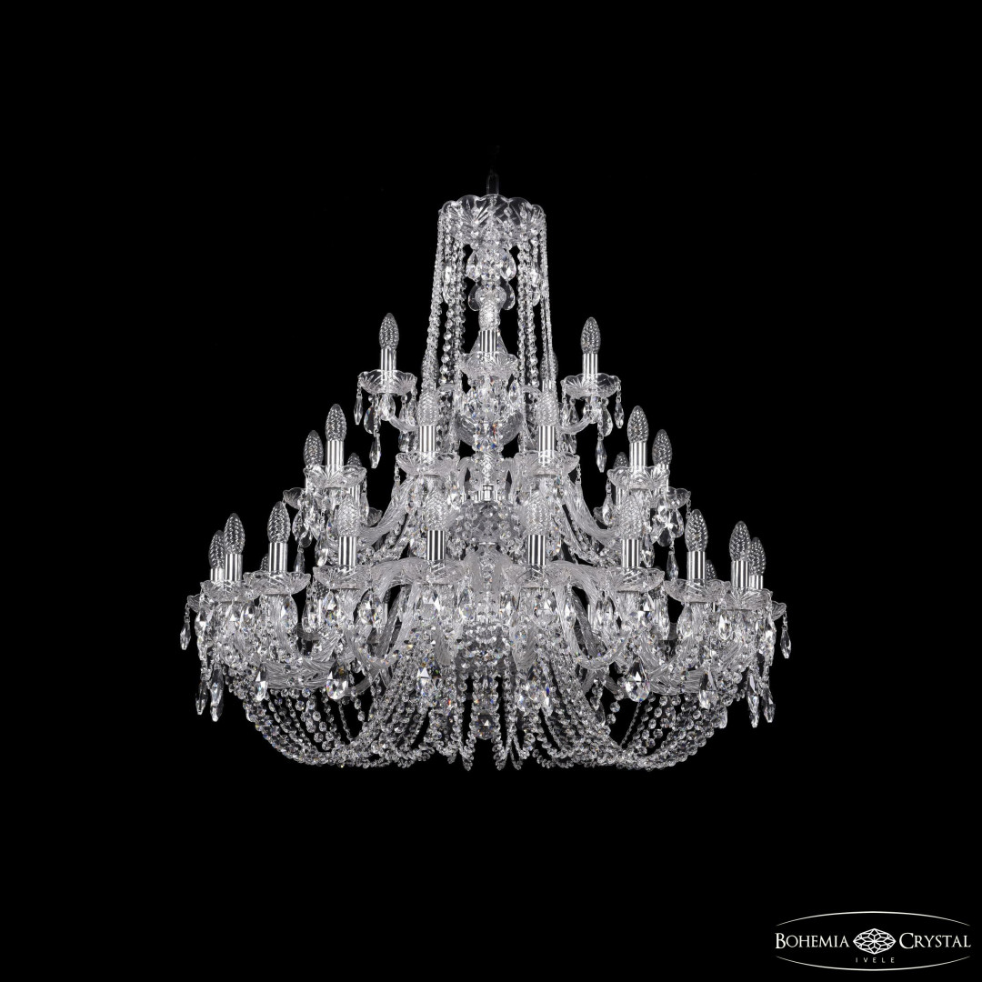 Люстра хрустальная 1402/20+10+5/360/3d Ni