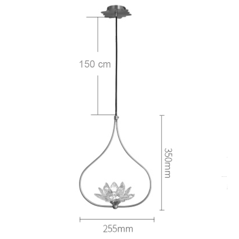 Хрустальный светильник Цветок Лотоса Lotus flower Clear Glass pendant lamp A by ImperiumLoft