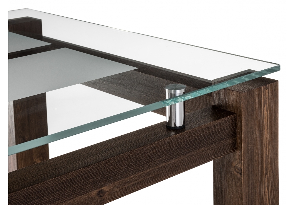 Стол стеклянный Woodville Бран кантри орех 462084