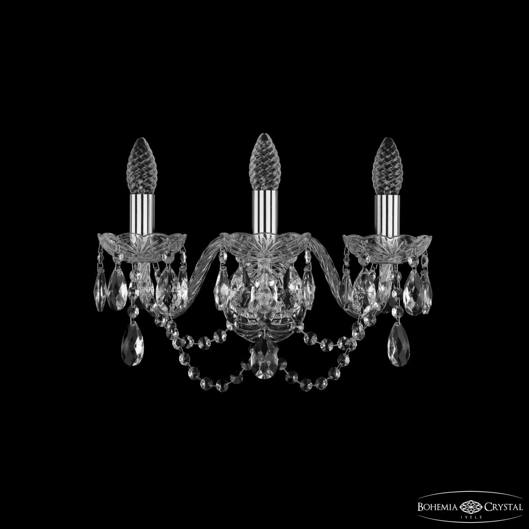 Бра хрустальные 1402B/3/160 Ni Bohemia Ivele Crystal