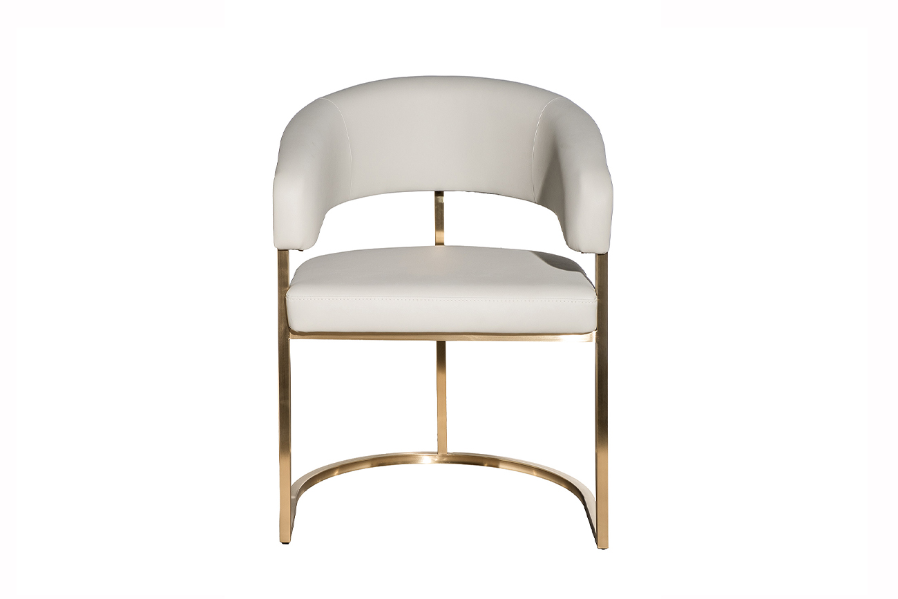 Стул экокожа св.серый/матовое золото 59,5*54*79 Garda Decor 76AR-65200