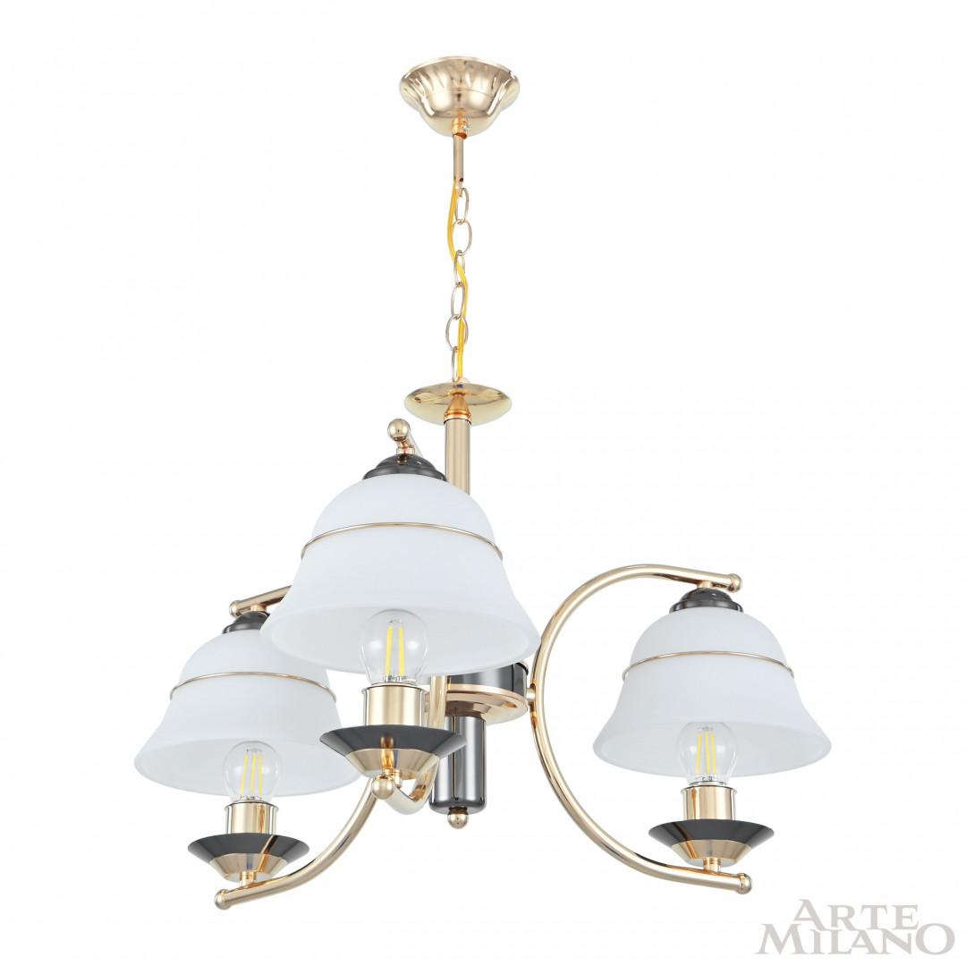 Люстра подвесная с плафонами 301240/3 Bk/Gd Arte Milano