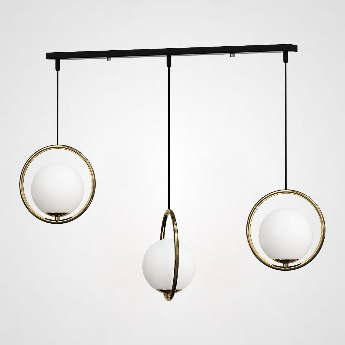 Подвесной светильник HOOP-TRIO Латунь, Круг, Планка by ImperiumLoft