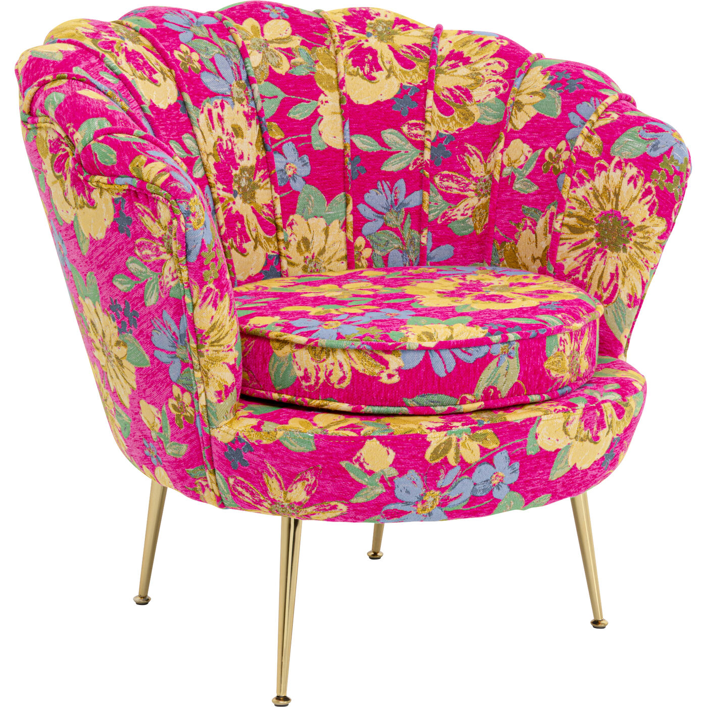 Кресло Water Lily Gold Flower Fever Pink KARE 71349