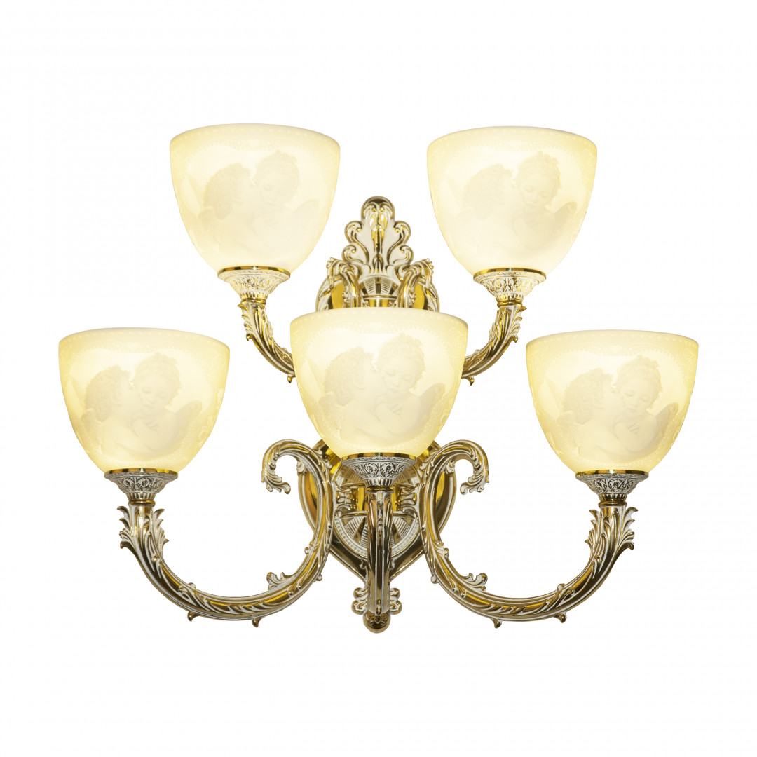 Бра бронзовые с хрусталём 7109B16/3+2/210 GW P1 U Angel