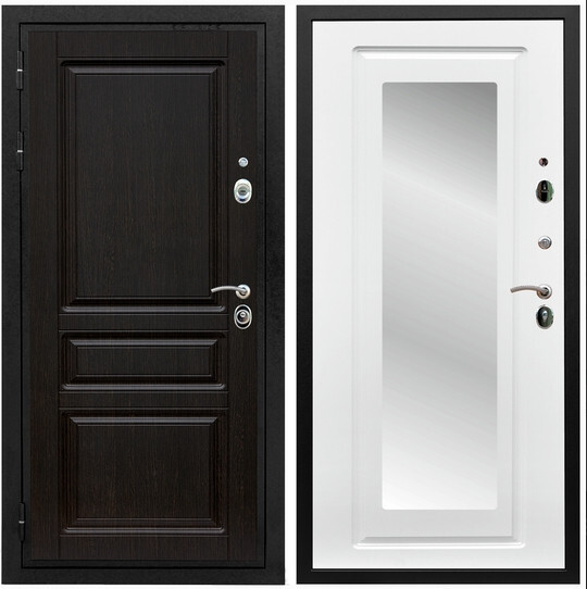 Дверь входная Graf Премиум-Н МДФ 16 мм ФЛ-243 Венге / МДФ 16 мм ФЛЗ-120 Ясень белый