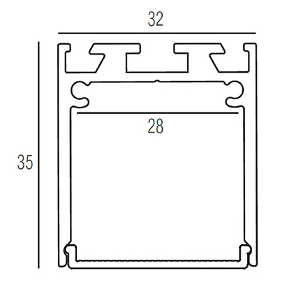 Подвесной/накладной алюминиевый профиль Donolux DL18506RAL9003