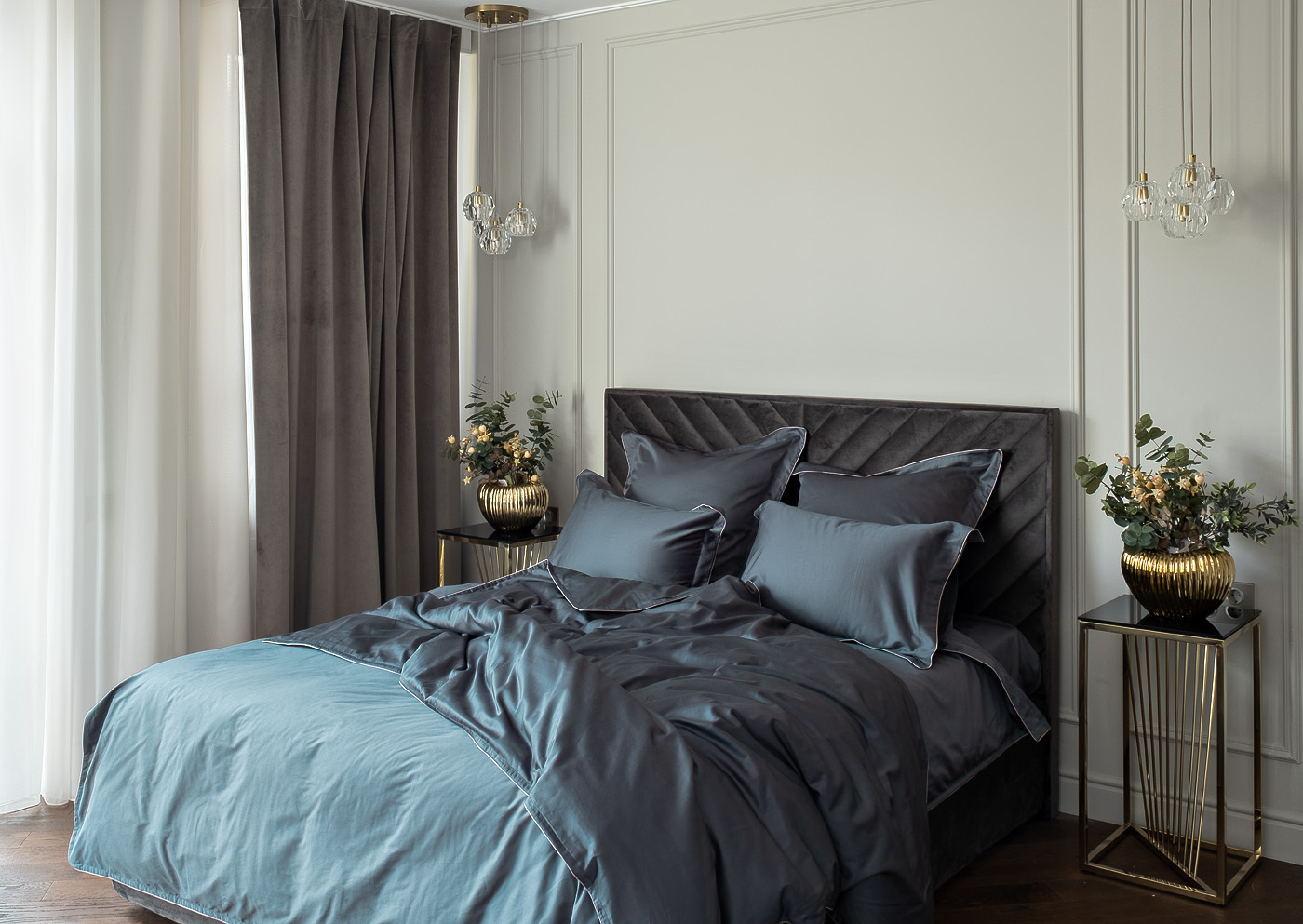 Простыня сатиновая на резинке 180х200х30см зеленая Garda Decor 107TD-DP214G-PROS RES ZEL