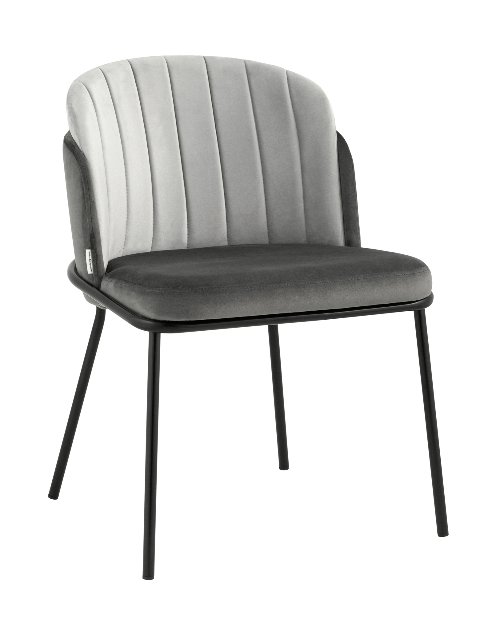 Стул Дабл велюр тёмно-серый со светло-серой вставкой Stool Group