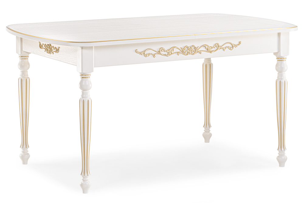 Стол деревянный Woodville Бевье молочный / золото 483900