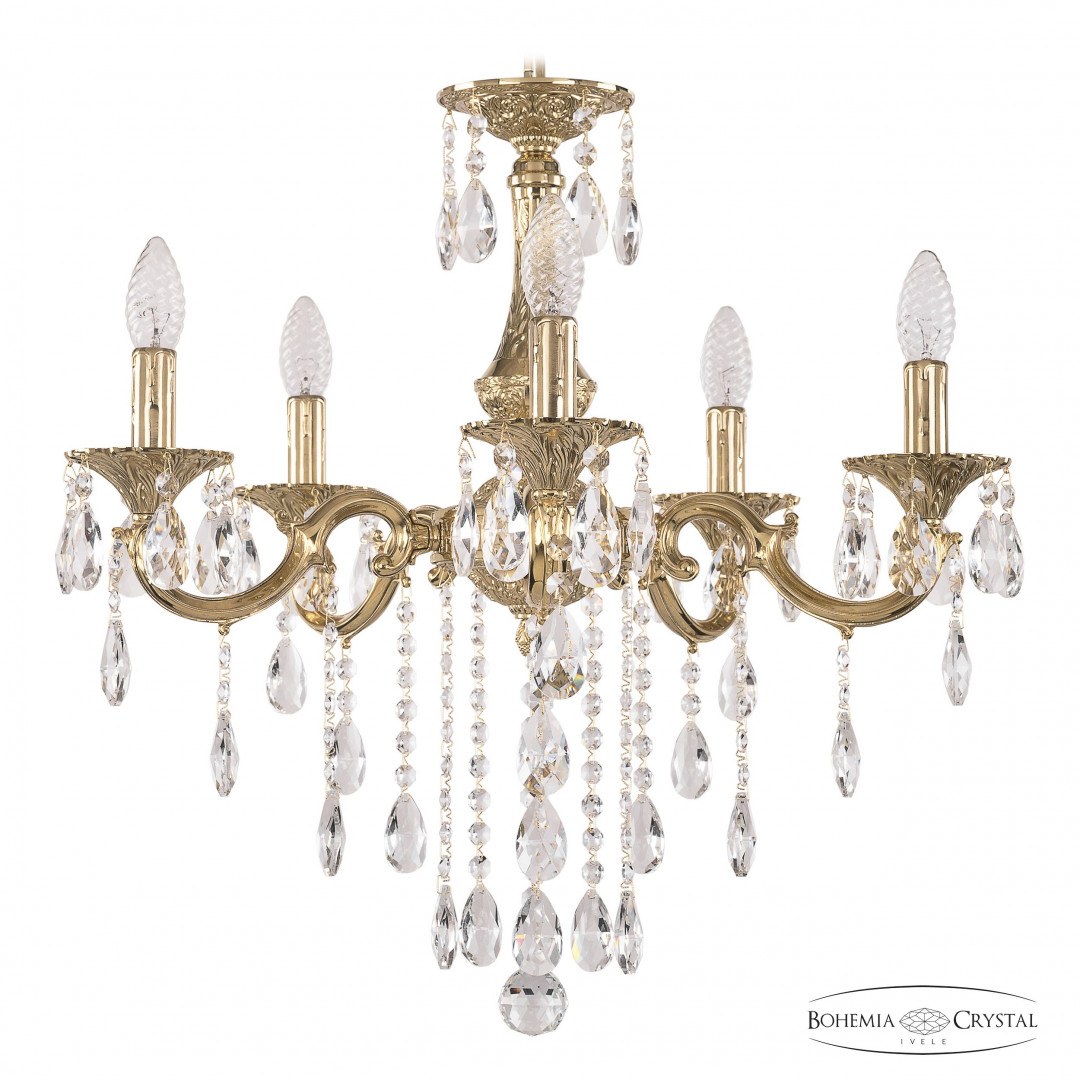 Люстра бронзовая с хрусталём 72101/5/175 B G