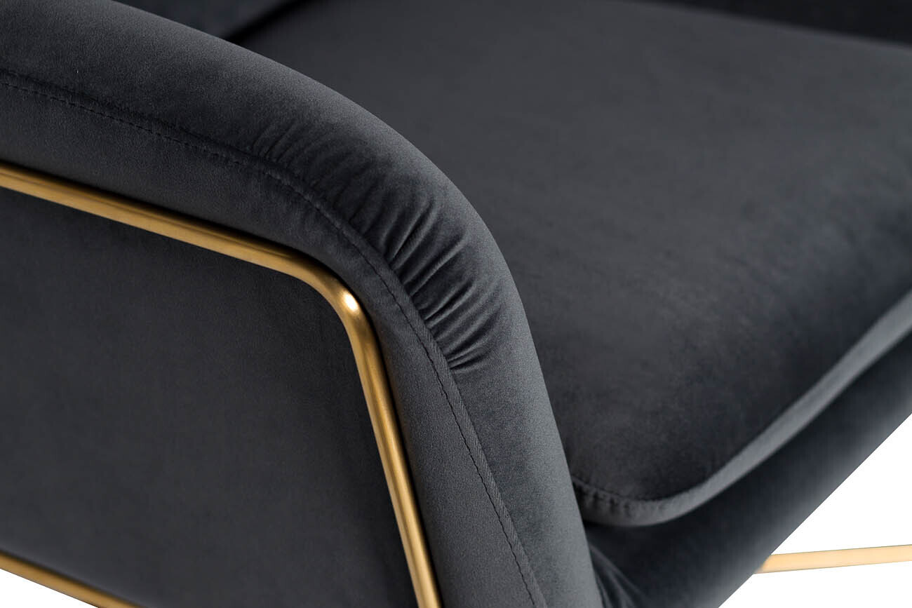 Кресло на металлическом каркасе велюровое серо-зеленое Garda Decor 46AS-AR2976-GR