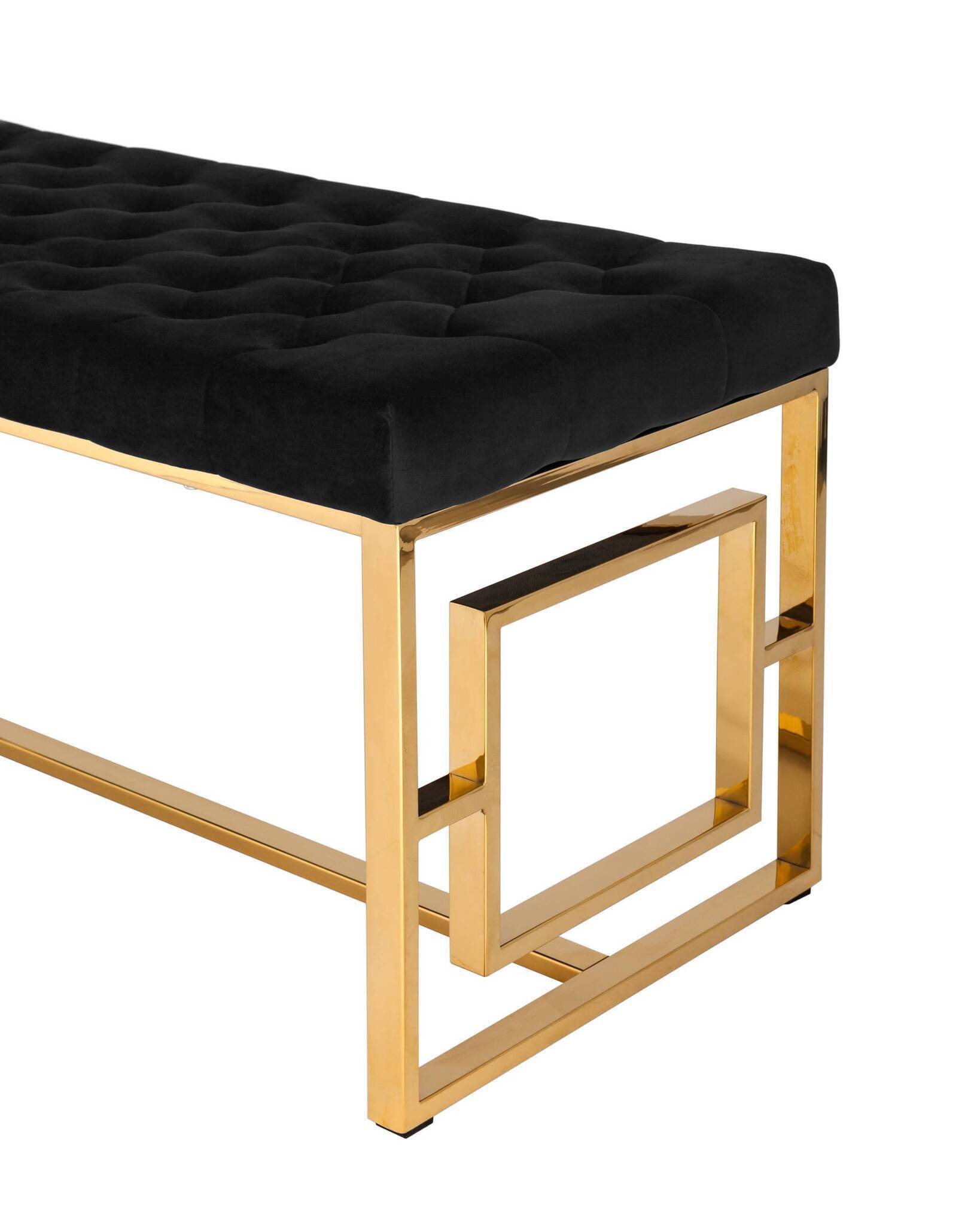 Банкетка-скамейка БРУКЛИН велюр черный сталь золото Stool Group Банкетка-скамейка БРУКЛИН велюр черный сталь золото Stool Group