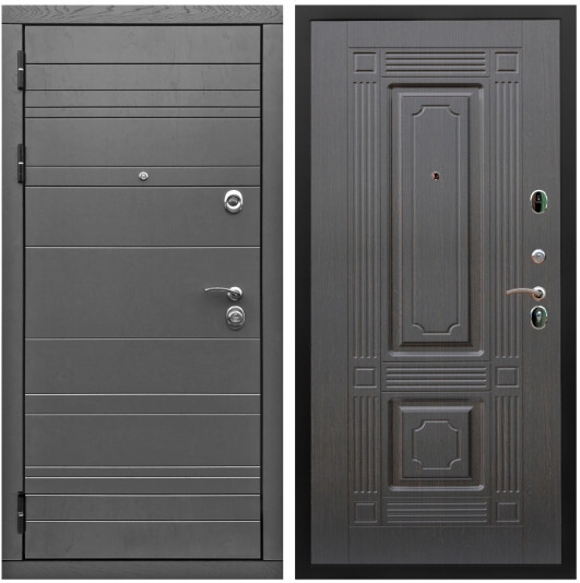 Дверь входная Graf Роял Вуд МДФ 10 мм Роял Вуд графит / МДФ 6 мм ФЛ-2 Венге