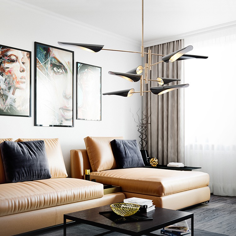 Подвесная люстра BEAM 4 Черный by ImperiumLoft