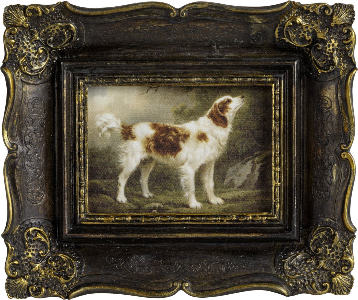 Картина в раме Собака, масло, под старину Glasar 28-399