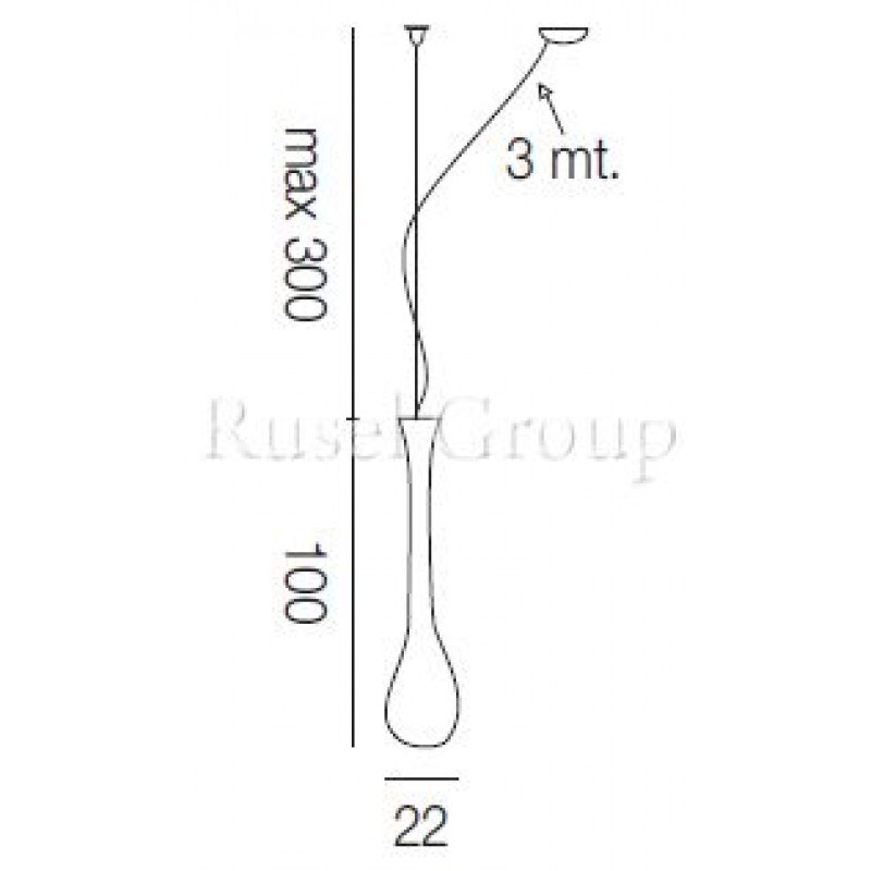 Подвесной светильник Vistosi LACRIMA SP P D1