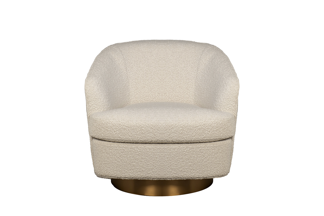 Кресло поворотное букле бежевое Garda Decor 58DB-56304