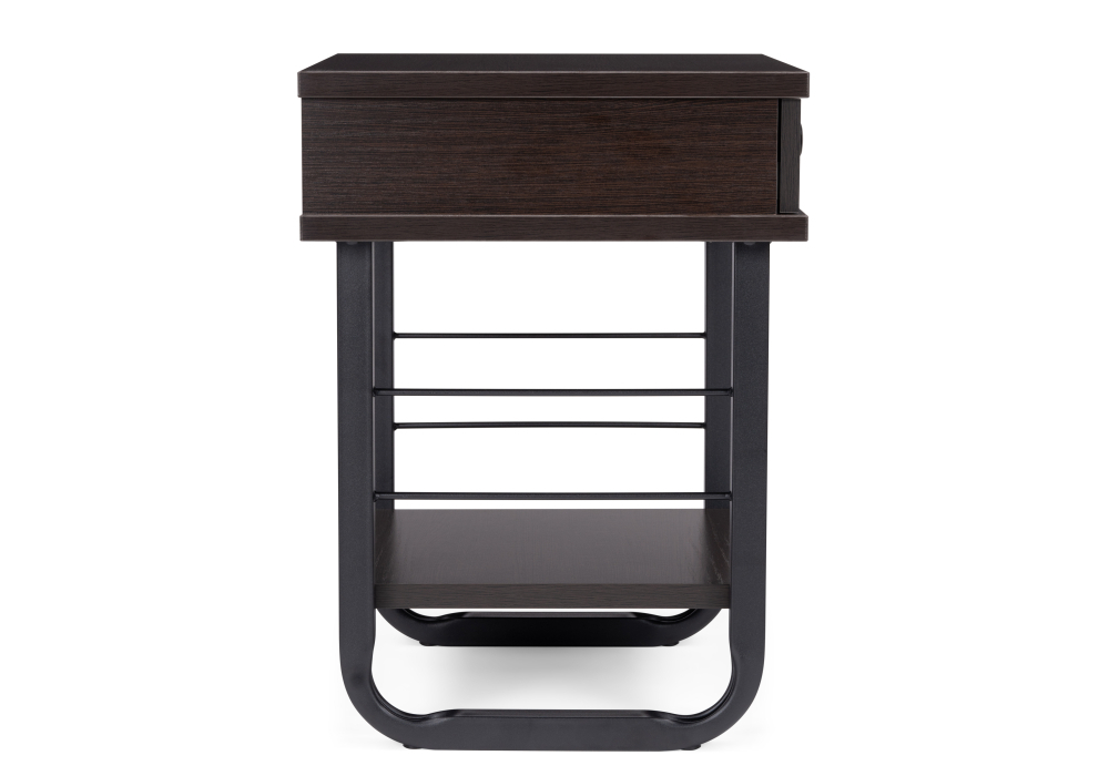 Тумба прикроватная Woodville Малгома черная / венге 511607