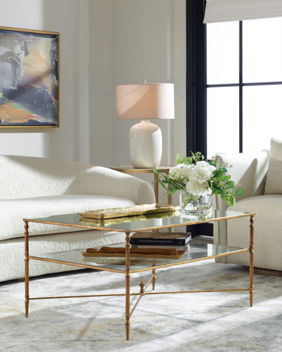 Золотой журнальный столик Хьюго Louvre Home LHFCT03927RJ