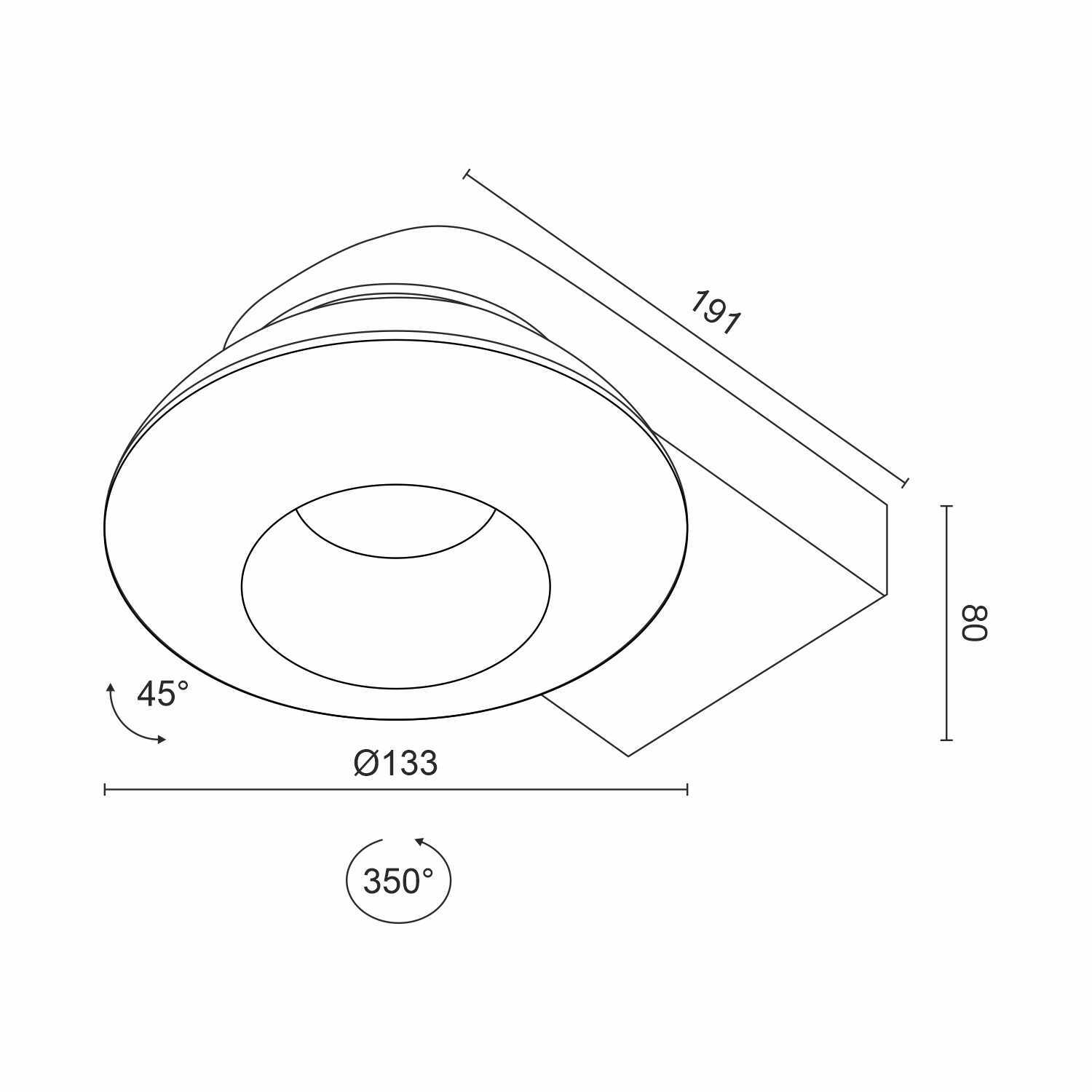 Накладной  светодиодный светильник Ledron KRIS SLIM White-Grey