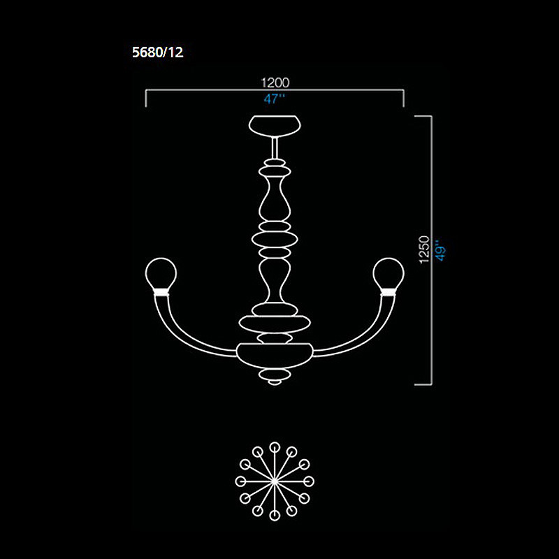 Люстра Barovier & Toso 5680/12/BC