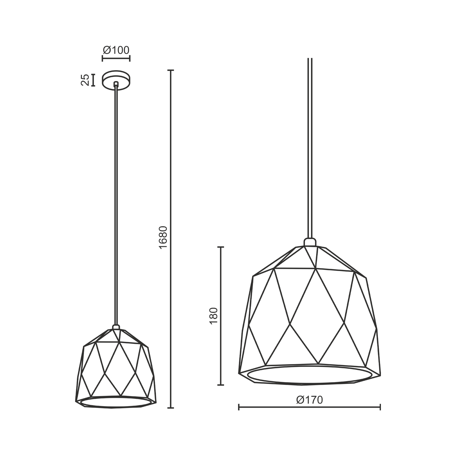 Подвесной светодиодный светильник Ledron ROMBO B