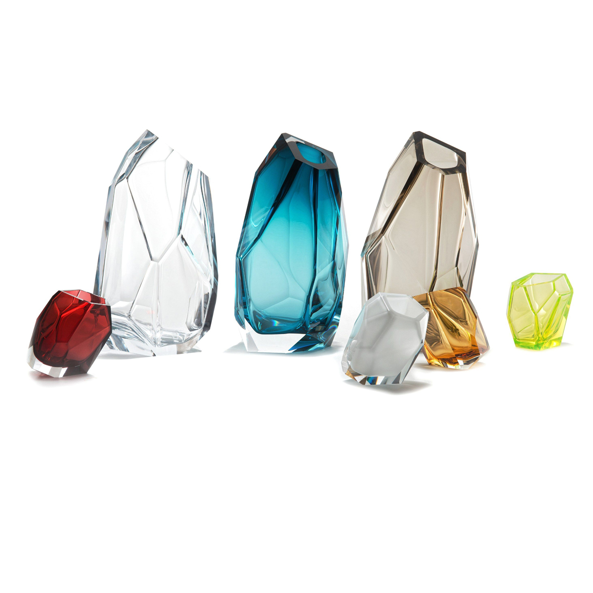 Ваза LASVIT Crystal rock Large red