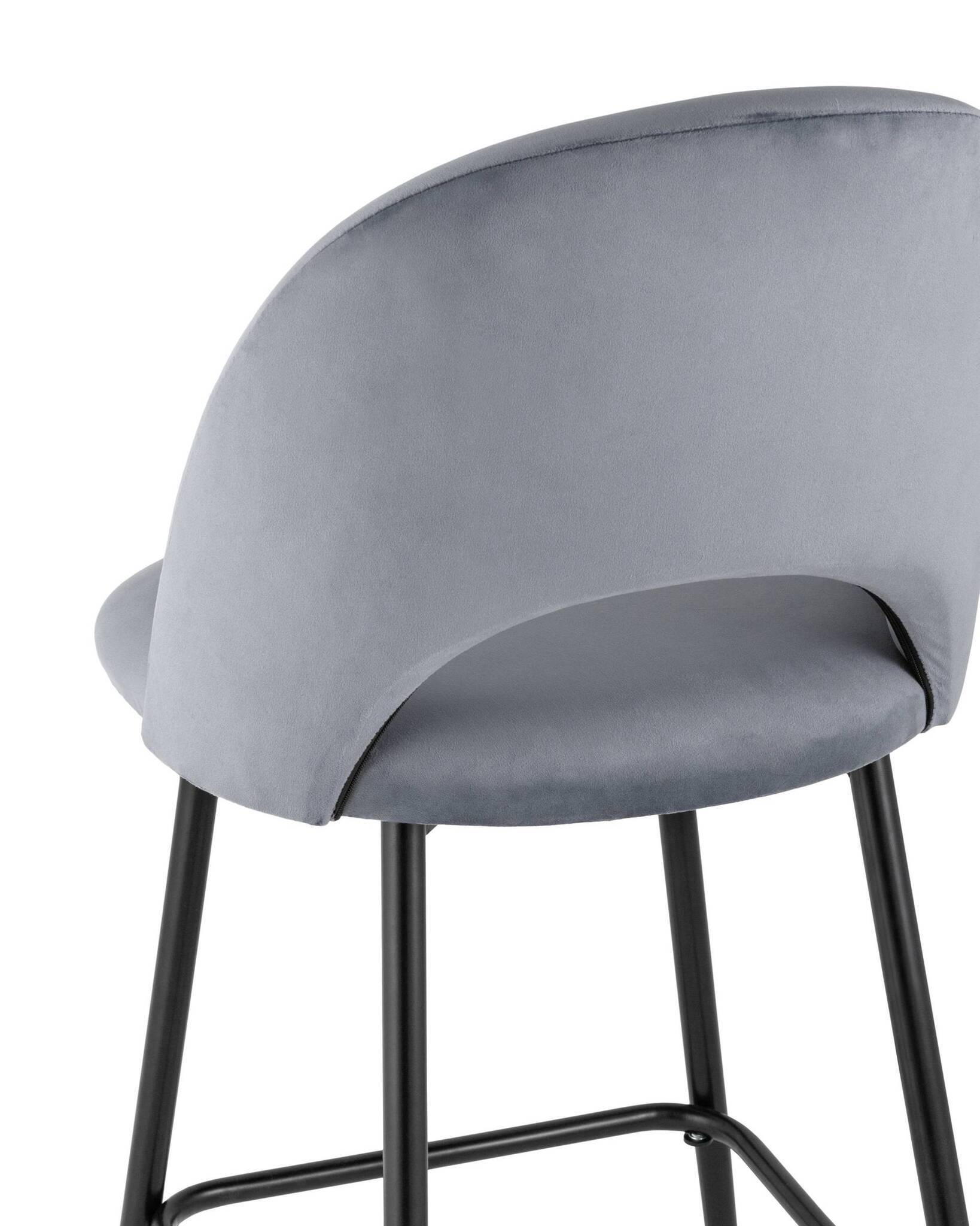 Стул барный Меган велюр серый Stool Group