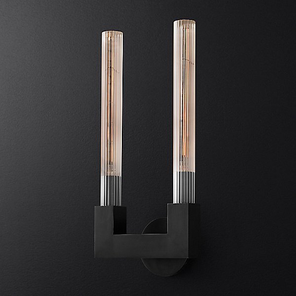 Бра RH CANELLE wall lamp DOUBLE Sconces Black by ImperiumLoft
