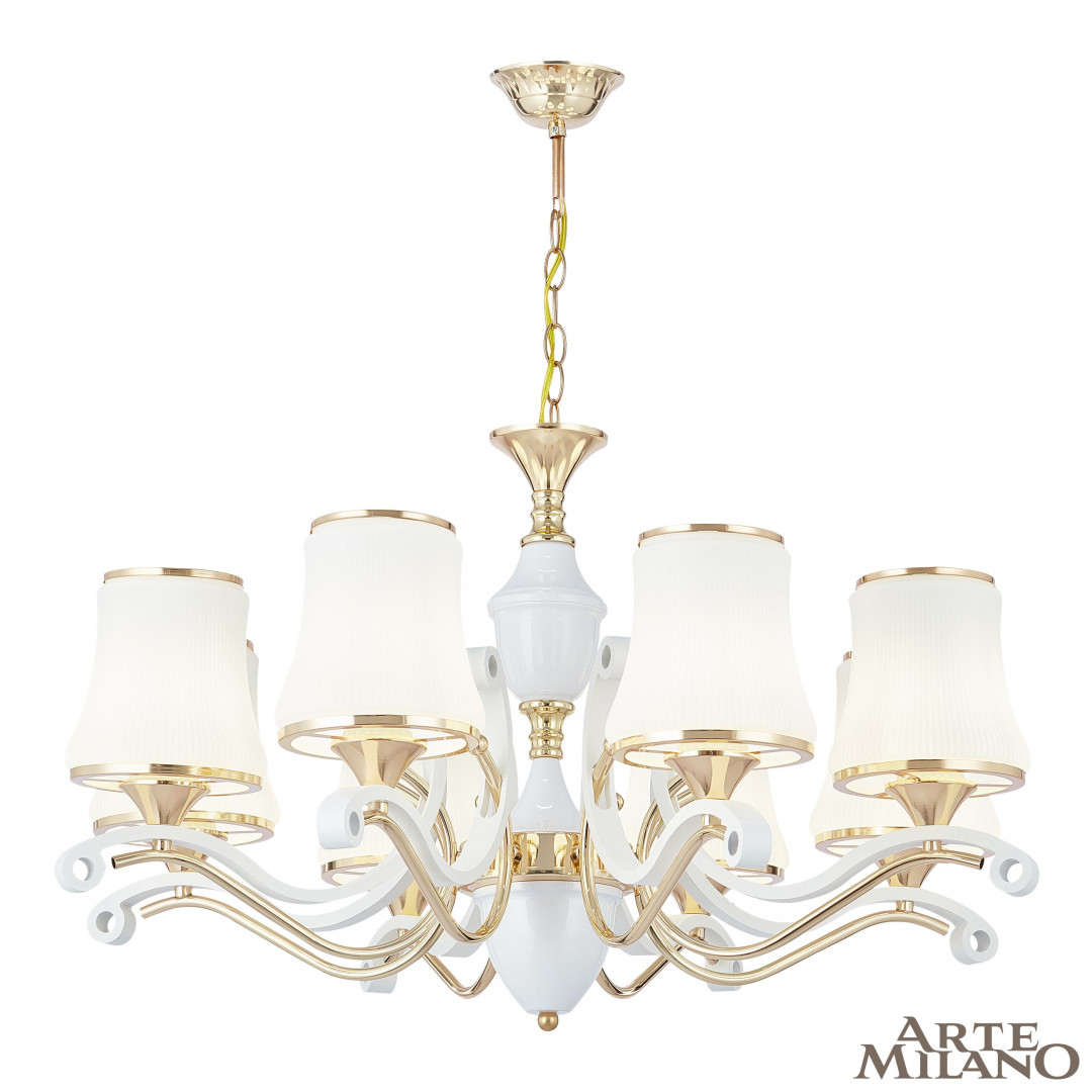 Люстра подвесная с плафонами 303987/8 Wh/Gd Arte Milano