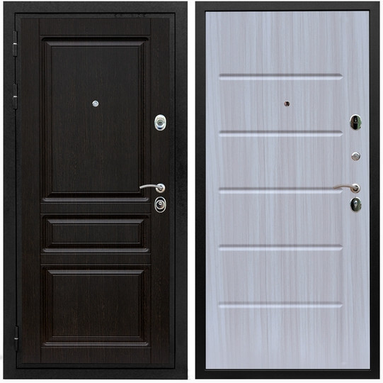 Дверь входная Graf Премиум-Н МДФ 16 мм ФЛ-243 Венге / МДФ 10 мм ФЛ-102 Сандал белый