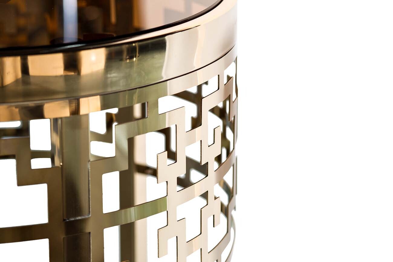 Журнальный стол круглый золотой Garda Decor 13RXFS5080L-GOLD