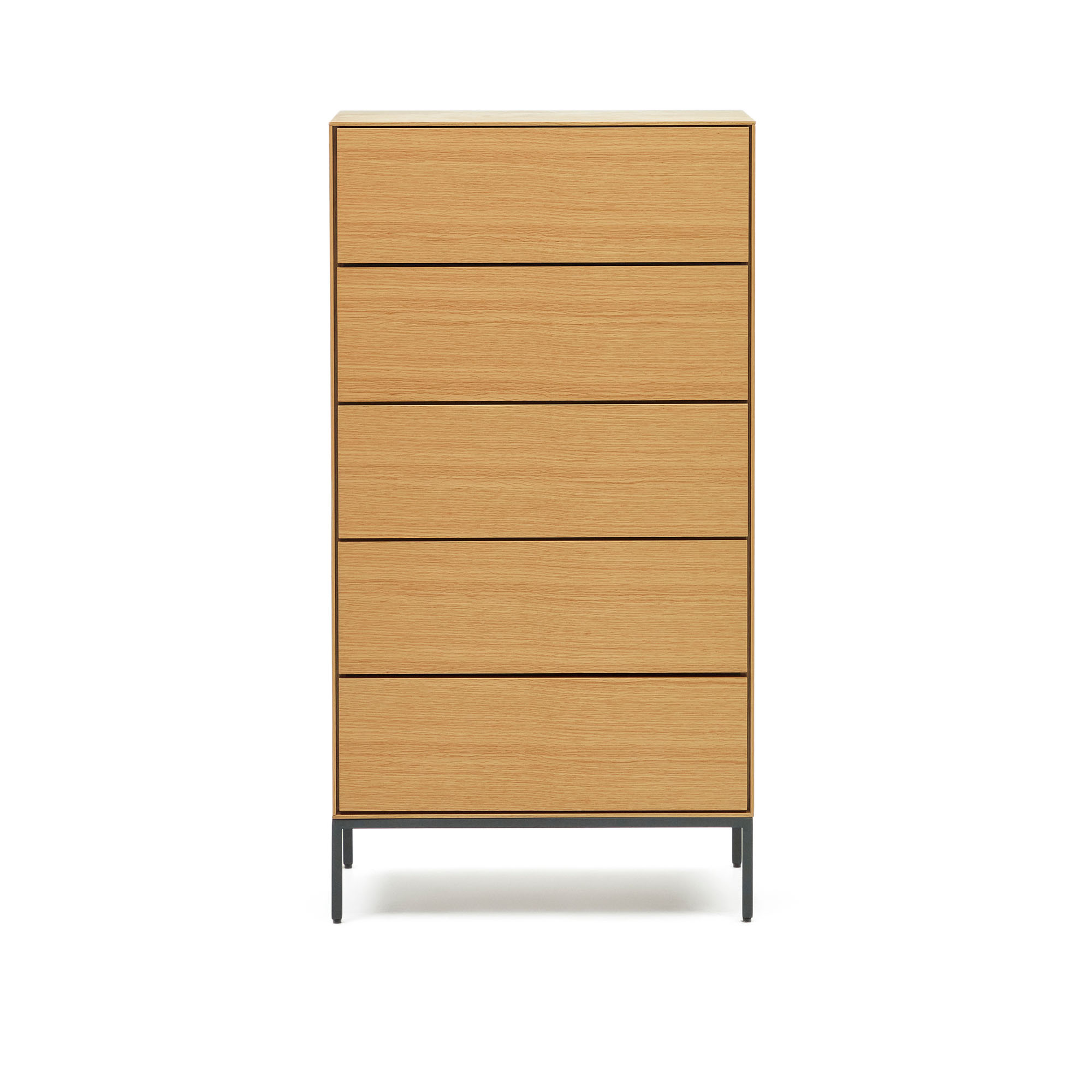 Vedrana Комод с 5 ящиками из дубового шпона со стальными ножками 60 x 114 см La Forma (ex Julia Grup)