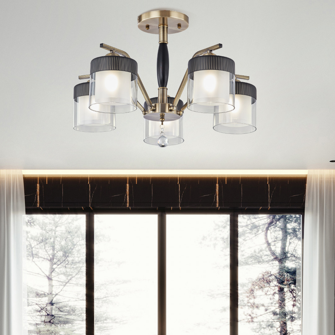 Люстра потолочная с плафонами 332646/5 AB+BK Arte Milano