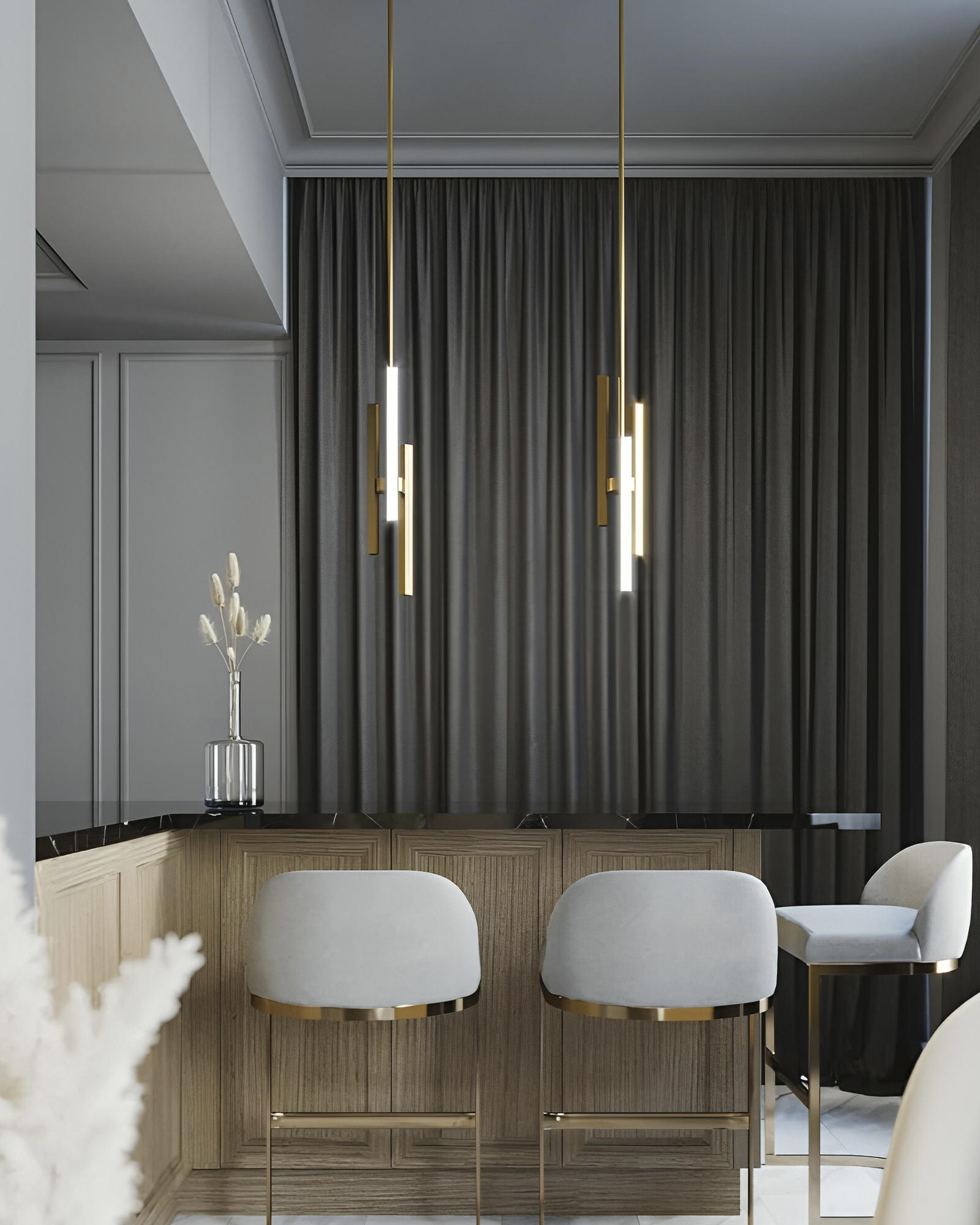 Золотой светодиодный подвес Дойл Louvre Home LHLPN050723XNP