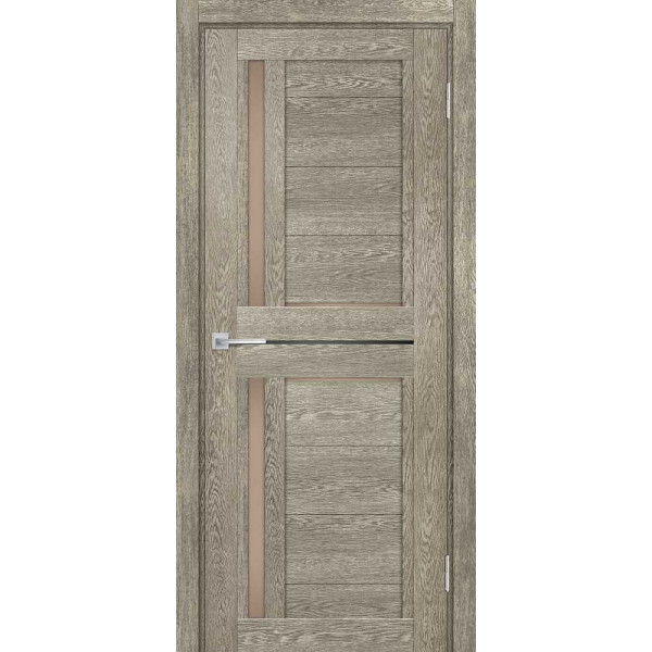 Межкомнатная дверь Graf ТЕХНО-804 бронза сатинат, черный лакобель Гриджио (2000 х 600)