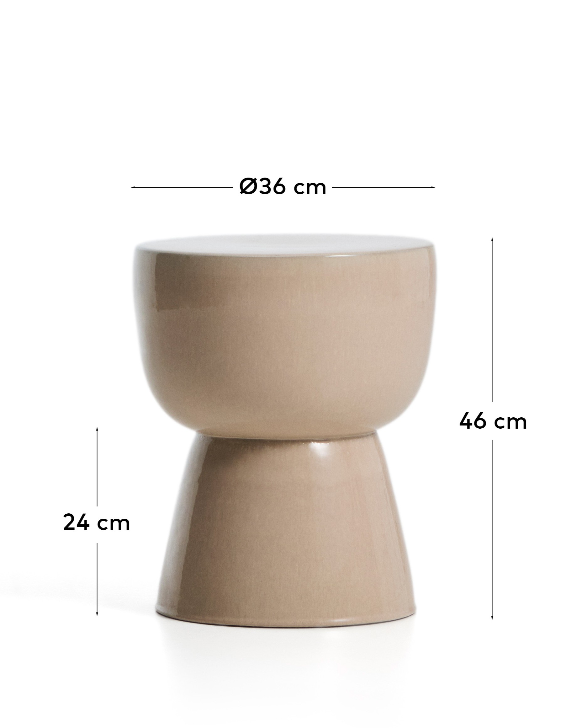 Уличный приставной столик Mesquida из керамики с глазурью цвета экрю 35 см La Forma 482303