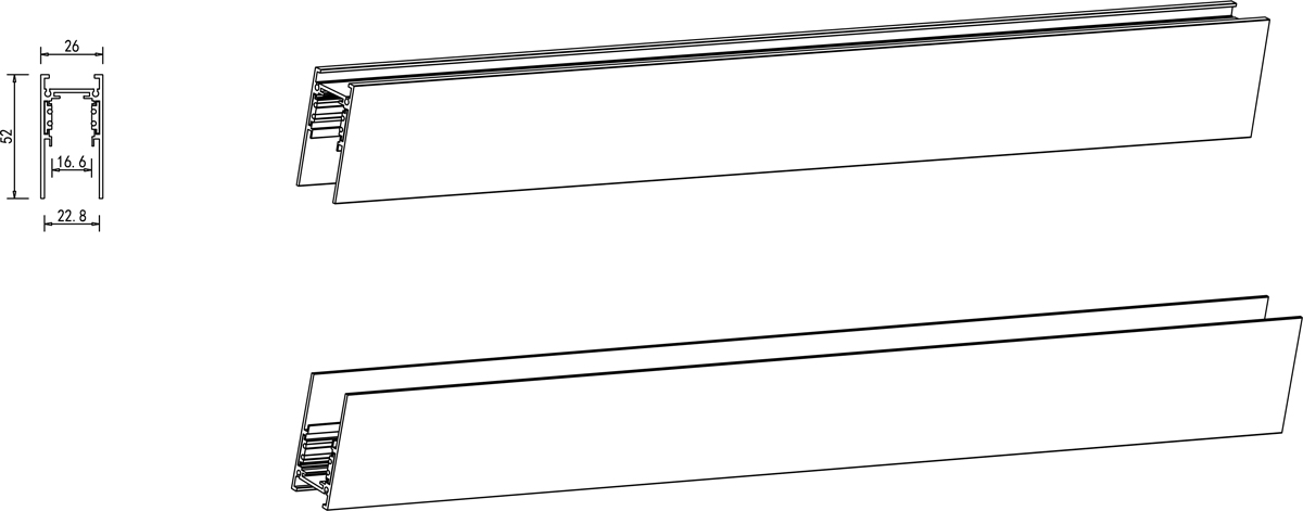 Шинопровод Donolux DLT2500CB M