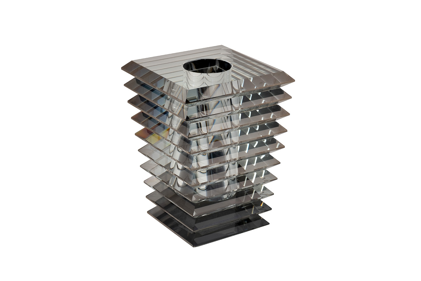 Ваза-подсвечник хрустальная серая Garda Decor XVB3461S